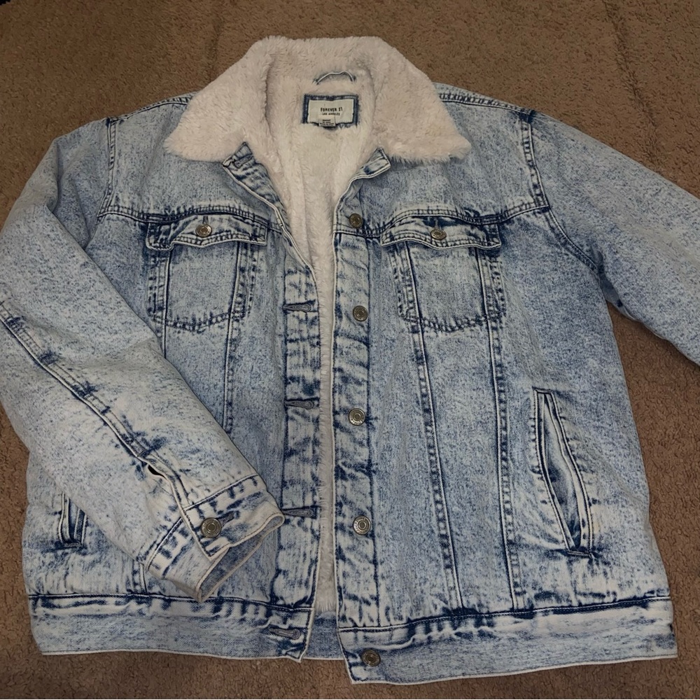 Forever 21 sherpa denim jacket